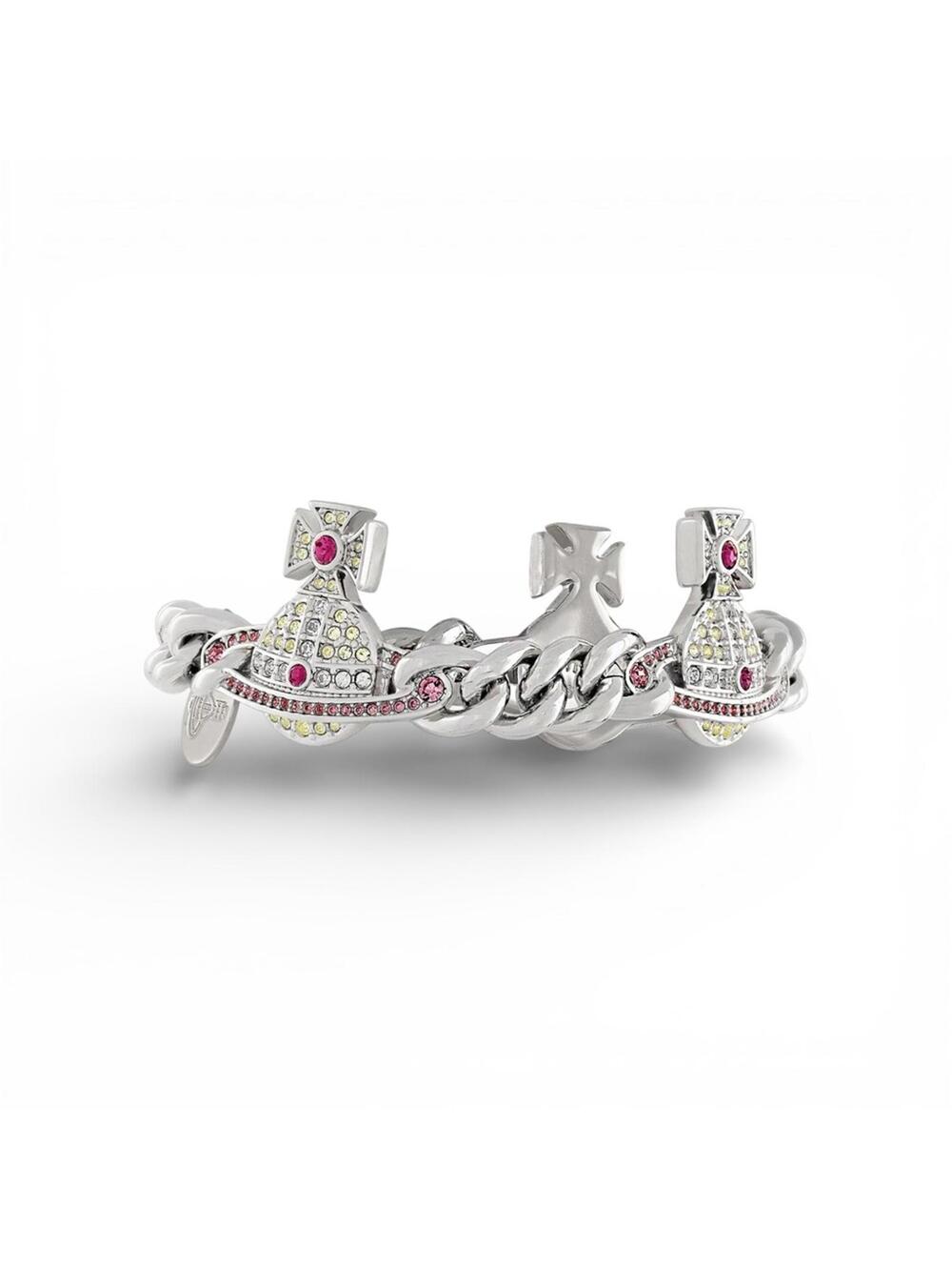 Vivienne Westwood Kika Saturn Orb Crystal Chain Bracelet